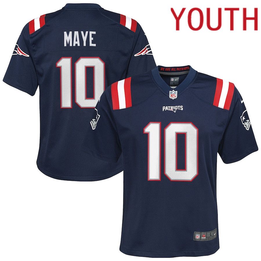 Youth New England Patriots #10 Drake Maye Nike Navy 2024 NFL Draft First Round Pick Player Game Jersey->new england patriots->NFL Jersey